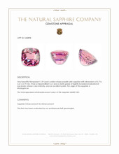 1.39 Ct. Purplish Pink Sapphire from Madagascar Appraisal