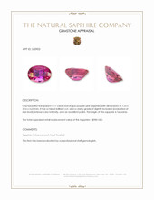 1.11 Ct. Purplish Pink Sapphire from Tanzania Appraisal