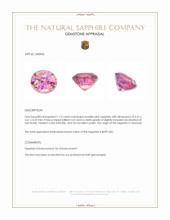1.15 Ct. Purplish Pink Sapphire from Tanzania Appraisal