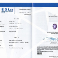 25.21 Ct. Violet Star Sapphire from Ceylon (Sri Lanka) Pdf