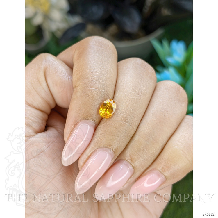 1.02 Ct. Orangish Yellow Sapphire from Ceylon (Sri Lanka)