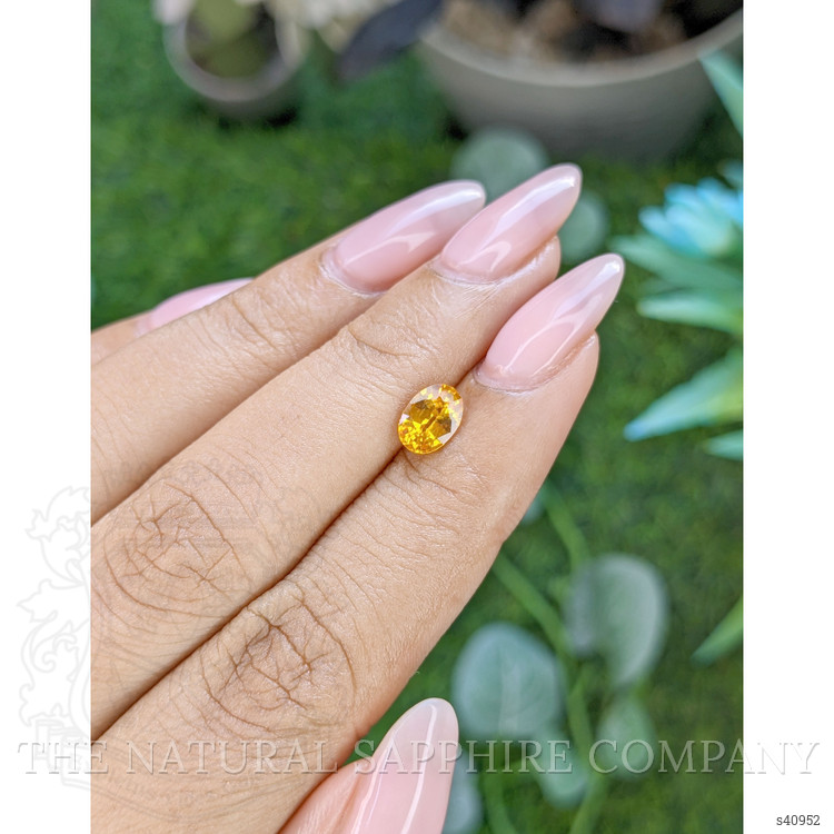 1.02 Ct. Orangish Yellow Sapphire from Ceylon (Sri Lanka)