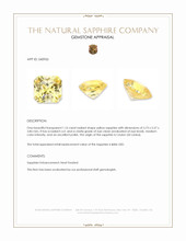 1.16 Ct. Yellow Sapphire from Ceylon (Sri Lanka) Appraisal