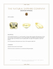 1.51 Ct. Yellow Sapphire from Ceylon (Sri Lanka) Appraisal