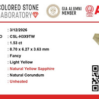 1.52 Ct. Yellow Sapphire from Ceylon (Sri Lanka) Scan Report