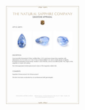 0.93 Ct. Blue Sapphire from Ceylon (Sri Lanka) Appraisal