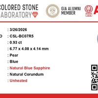 0.93 Ct. Blue Sapphire from Ceylon (Sri Lanka) Scan Report