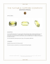 1.32 Ct. Greenish Yellow Sapphire from Ceylon (Sri Lanka) Appraisal