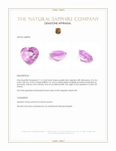 1.13 Ct. Purplish Pink Sapphire from Ceylon (Sri Lanka) Appraisal