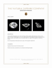 1.67 Ct. White Sapphire from Ceylon (Sri Lanka) Appraisal