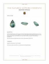 0.74 Ct. Bluish Green Sapphire from Madagascar Appraisal