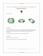 0.95 Ct. Yellowish Green Sapphire from Madagascar Appraisal
