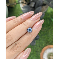 1.58 Ct. Greenish Blue Sapphire from Madagascar Life Style