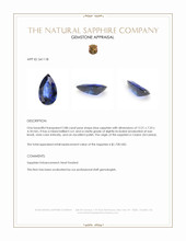 2.88 Ct. Blue Sapphire from Ceylon (Sri Lanka) Appraisal