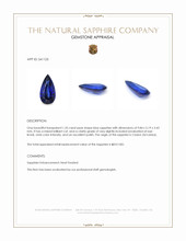 1.35 Ct. Blue Sapphire from Ceylon (Sri Lanka) Appraisal