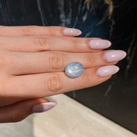 23.95 Ct. Greyish Blue Star Sapphire from Ceylon (Sri Lanka) Life Style