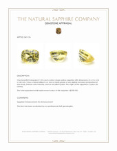 1.02 Ct. Yellow Sapphire from Ceylon (Sri Lanka) Appraisal