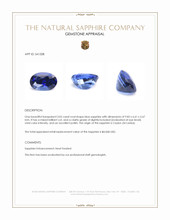 3.05 Ct. Blue Sapphire from Ceylon (Sri Lanka) Appraisal