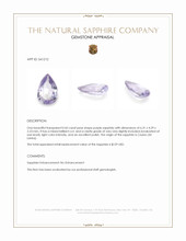 0.43 Ct. Purple Sapphire from Ceylon (Sri Lanka) Appraisal