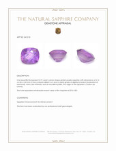 0.72 Ct. Pinkish Purple Sapphire from Ceylon (Sri Lanka) Appraisal