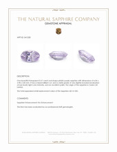 0.57 Ct. Pinkish Purple Sapphire from Ceylon (Sri Lanka) Appraisal
