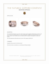 1.10 Ct. Peach Sapphire from Ceylon (Sri Lanka) Appraisal