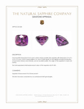 0.43 Ct. Purplish Pink Sapphire from Ceylon (Sri Lanka) Appraisal