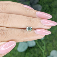 0.76 Ct. Bluish Green Sapphire from Madagascar Life Style