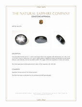 6.11 Ct. Black Star Sapphire from Ceylon (Sri Lanka) Appraisal