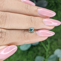 0.53 Ct. Bluish Green Sapphire from Madagascar Life Style