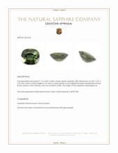 1.14 Ct. Green Sapphire from Madagascar Appraisal