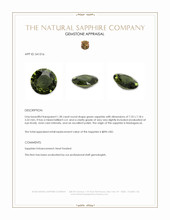 1.28 Ct. Green Sapphire from Madagascar Appraisal