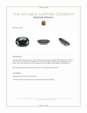3.42 Ct. Bluish Green Sapphire from Madagascar Appraisal