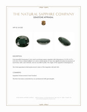 3.46 Ct. Green Sapphire from Madagascar Appraisal