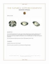 0.91 Ct. Yellowish Green Sapphire from Montana Appraisal