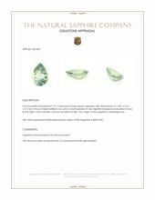 1.01 Ct. Green Sapphire from Madagascar Appraisal