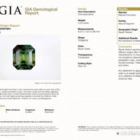 3.32 Ct. Bluish Green Sapphire from Madagascar Scan Report
