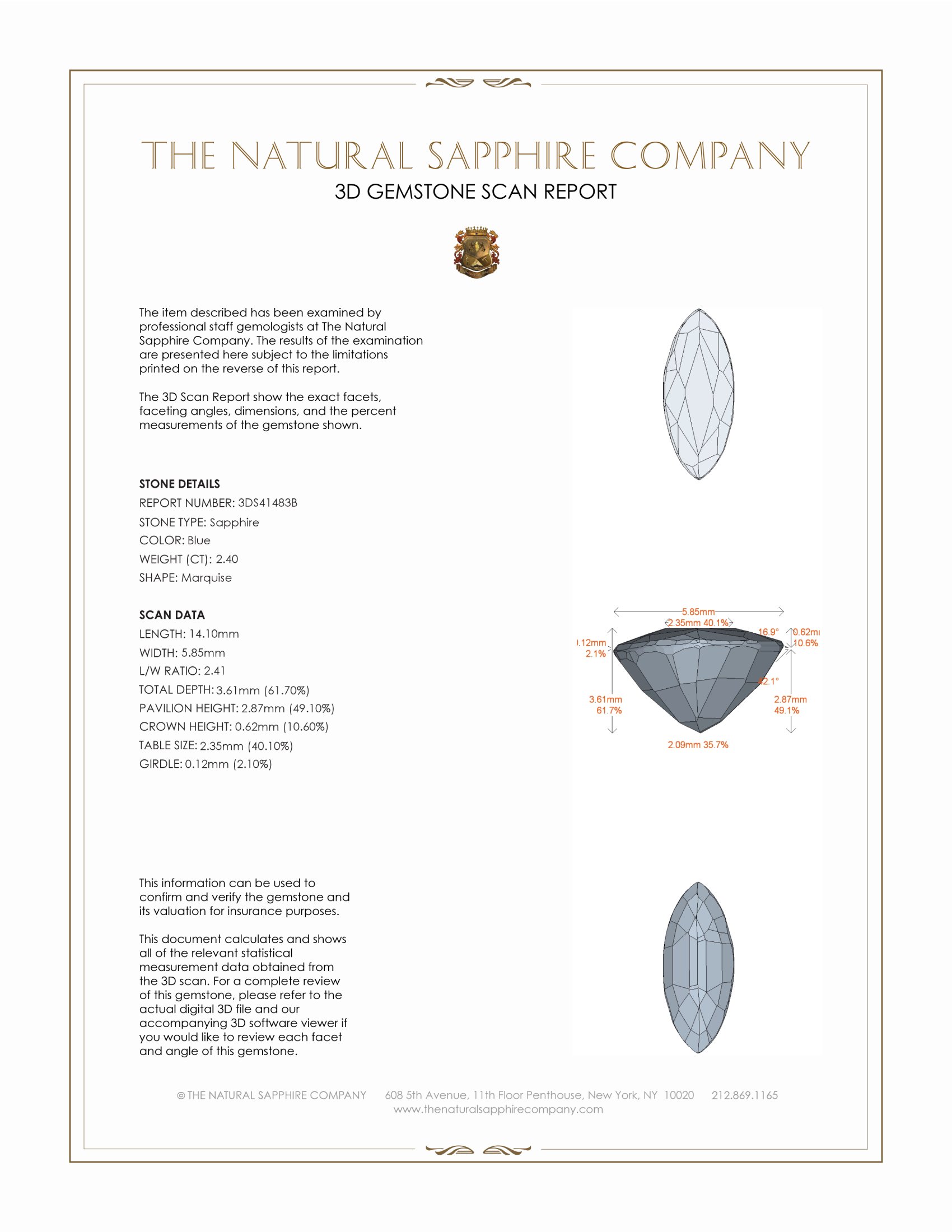 2.40 Ct. Blue Sapphire from Australia