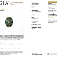 3.03 Ct. Yellowish Green Sapphire from Montana Scan Report