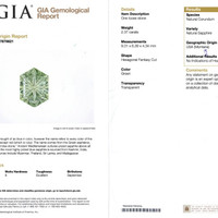 2.37 Ct. Green Sapphire from Montana Scan Report
