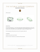 1.11 Ct. Green Sapphire from Africa Appraisal