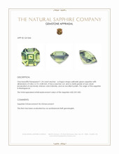 1.24 Ct. Yellowish Green Sapphire from Madagascar Appraisal