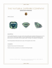 1.26 Ct. Bluish Green Sapphire from Madagascar Appraisal