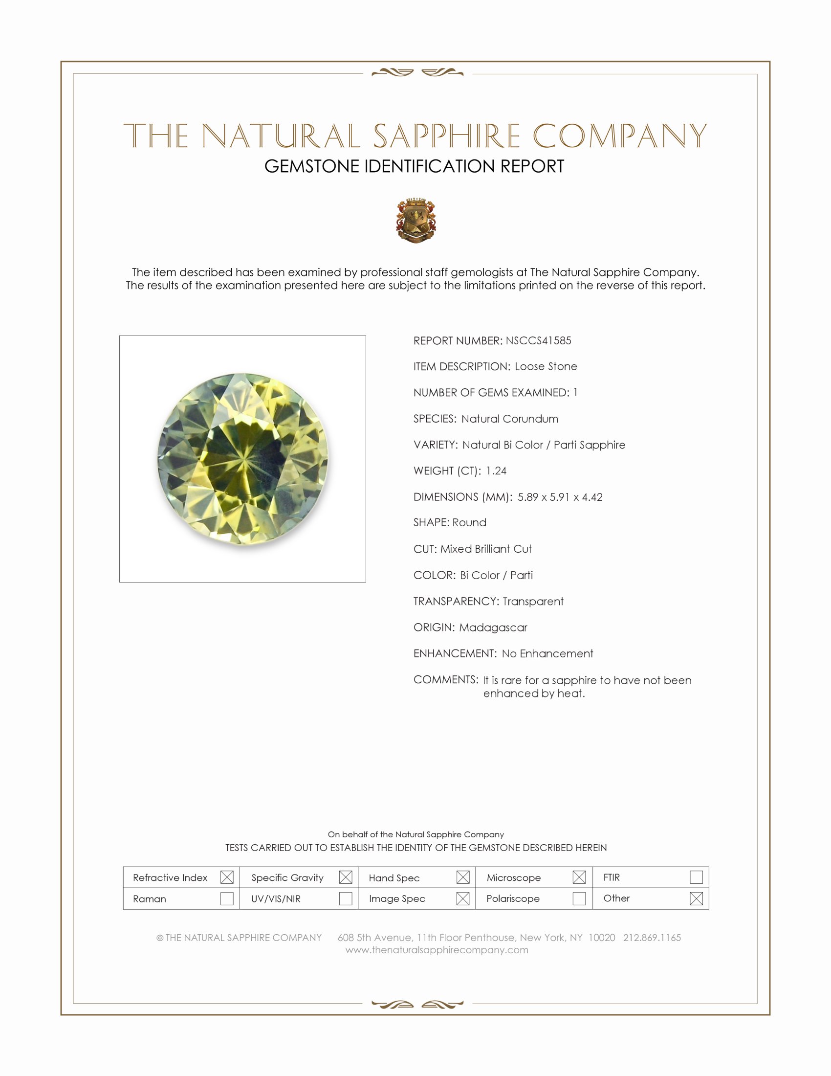 1.24 Ct. Bi Color / Parti Sapphire from Madagascar