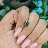 1.75 Ct. Bluish Green Sapphire from Madagascar Life Style