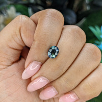 1.51 Ct. Greenish Blue Sapphire from Madagascar Life Style