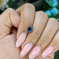 1.23 Ct. Greenish Blue Sapphire from Madagascar Life Style