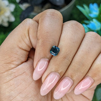 1.24 Ct. Greenish Blue Sapphire from Madagascar Life Style