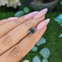 1.52 Ct. Bluish Green Sapphire from Madagascar Life Style