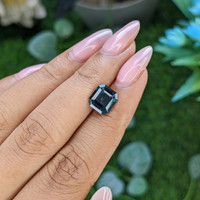 3.14 Ct. Greenish Blue Sapphire from Madagascar Life Style